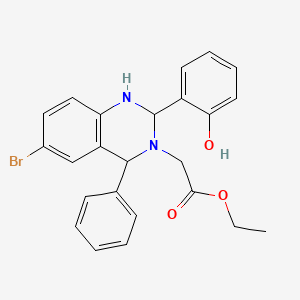 molecular formula C24H23BrN2O3 B5179086 ethyl [6-bromo-2-(2-hydroxyphenyl)-4-phenyl-1,4-dihydro-3(2H)-quinazolinyl]acetate CAS No. 5867-93-6