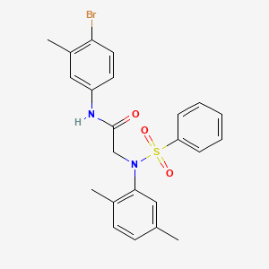 molecular formula C23H23BrN2O3S B5179091 N~1~-(4-bromo-3-methylphenyl)-N~2~-(2,5-dimethylphenyl)-N~2~-(phenylsulfonyl)glycinamide 