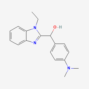 molecular formula C18H21N3O B5179105 [4-(dimethylamino)phenyl](1-ethyl-1H-benzimidazol-2-yl)methanol 