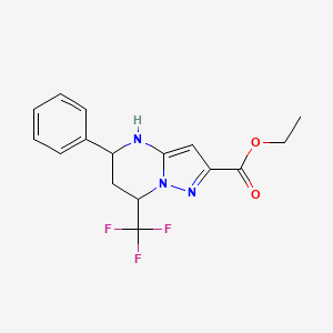 molecular formula C16H16F3N3O2 B5179129 ethyl 5-phenyl-7-(trifluoromethyl)-4,5,6,7-tetrahydropyrazolo[1,5-a]pyrimidine-2-carboxylate 