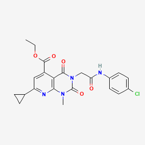 molecular formula C22H21ClN4O5 B5179157 ethyl 3-{2-[(4-chlorophenyl)amino]-2-oxoethyl}-7-cyclopropyl-1-methyl-2,4-dioxo-1,2,3,4-tetrahydropyrido[2,3-d]pyrimidine-5-carboxylate 