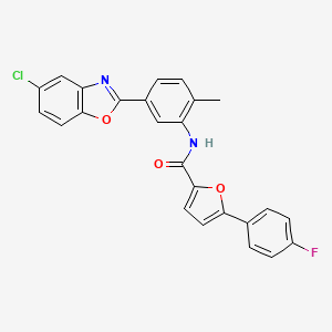 molecular formula C25H16ClFN2O3 B5179172 N-[5-(5-chloro-1,3-benzoxazol-2-yl)-2-methylphenyl]-5-(4-fluorophenyl)-2-furamide 