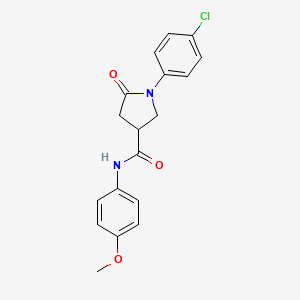 molecular formula C18H17ClN2O3 B5179180 1-(4-chlorophenyl)-N-(4-methoxyphenyl)-5-oxo-3-pyrrolidinecarboxamide 