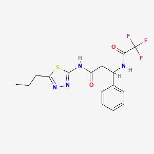 3-phenyl-N-(5-propyl-1,3,4-thiadiazol-2-yl)-3-[(trifluoroacetyl)amino]propanamide