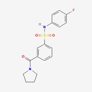 molecular formula C17H17FN2O3S B5179224 N-(4-fluorophenyl)-3-(1-pyrrolidinylcarbonyl)benzenesulfonamide 