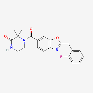 molecular formula C21H20FN3O3 B5179251 4-{[2-(2-fluorobenzyl)-1,3-benzoxazol-6-yl]carbonyl}-3,3-dimethyl-2-piperazinone 