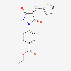 molecular formula C17H14N2O4S B5179270 ethyl 4-[3,5-dioxo-4-(2-thienylmethylene)-1-pyrazolidinyl]benzoate 