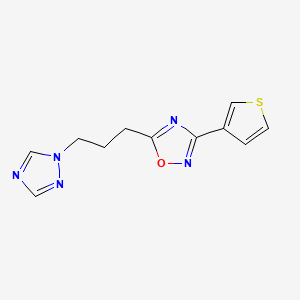 molecular formula C11H11N5OS B5179277 3-(3-thienyl)-5-[3-(1H-1,2,4-triazol-1-yl)propyl]-1,2,4-oxadiazole 