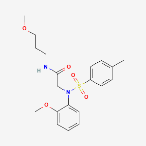 molecular formula C20H26N2O5S B5179284 N~2~-(2-methoxyphenyl)-N~1~-(3-methoxypropyl)-N~2~-[(4-methylphenyl)sulfonyl]glycinamide 