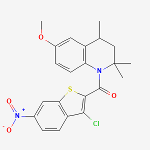 molecular formula C22H21ClN2O4S B5179303 1-[(3-chloro-6-nitro-1-benzothien-2-yl)carbonyl]-6-methoxy-2,2,4-trimethyl-1,2,3,4-tetrahydroquinoline 