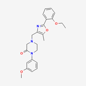 molecular formula C24H27N3O4 B5179311 4-{[2-(2-ethoxyphenyl)-5-methyl-1,3-oxazol-4-yl]methyl}-1-(3-methoxyphenyl)-2-piperazinone 