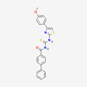 molecular formula C24H19N3O2S2 B5179312 N-({[4-(4-methoxyphenyl)-1,3-thiazol-2-yl]amino}carbonothioyl)-4-biphenylcarboxamide 
