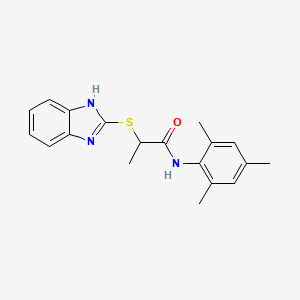 molecular formula C19H21N3OS B5179336 2-(1H-benzimidazol-2-ylthio)-N-mesitylpropanamide 