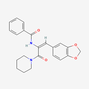molecular formula C22H22N2O4 B5179339 N-[2-(1,3-benzodioxol-5-yl)-1-(1-piperidinylcarbonyl)vinyl]benzamide 