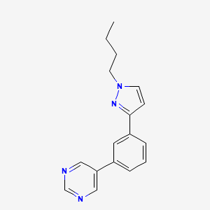molecular formula C17H18N4 B5179348 5-[3-(1-butyl-1H-pyrazol-3-yl)phenyl]pyrimidine 