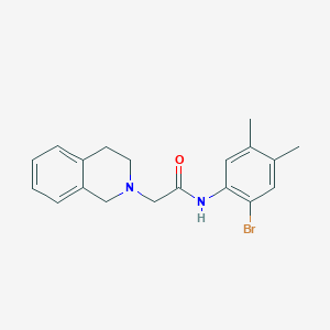 molecular formula C19H21BrN2O B5179352 N-(2-bromo-4,5-dimethylphenyl)-2-(3,4-dihydro-2(1H)-isoquinolinyl)acetamide 
