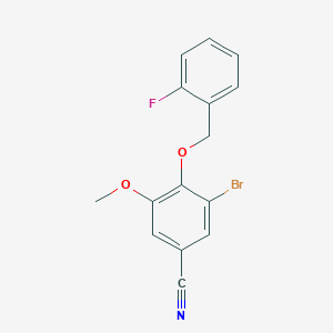 molecular formula C15H11BrFNO2 B5179357 3-bromo-4-[(2-fluorobenzyl)oxy]-5-methoxybenzonitrile 