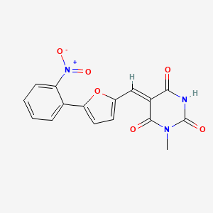 molecular formula C16H11N3O6 B5179369 1-methyl-5-{[5-(2-nitrophenyl)-2-furyl]methylene}-2,4,6(1H,3H,5H)-pyrimidinetrione 