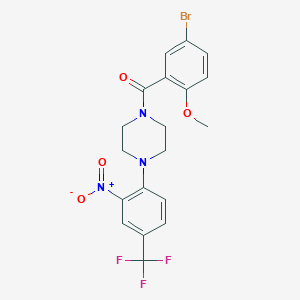 molecular formula C19H17BrF3N3O4 B5179415 1-(5-bromo-2-methoxybenzoyl)-4-[2-nitro-4-(trifluoromethyl)phenyl]piperazine 