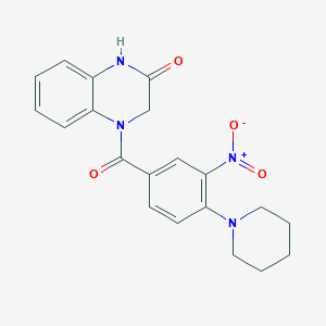 molecular formula C20H20N4O4 B5179428 4-[3-nitro-4-(1-piperidinyl)benzoyl]-3,4-dihydro-2(1H)-quinoxalinone 