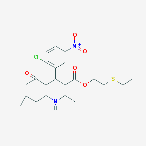 2-(ethylthio)ethyl 4-(2-chloro-5-nitrophenyl)-2,7,7-trimethyl-5-oxo-1,4,5,6,7,8-hexahydro-3-quinolinecarboxylate