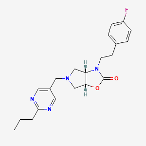 molecular formula C21H25FN4O2 B5179485 (3aS*,6aR*)-3-[2-(4-fluorophenyl)ethyl]-5-[(2-propyl-5-pyrimidinyl)methyl]hexahydro-2H-pyrrolo[3,4-d][1,3]oxazol-2-one 