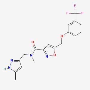 N-methyl-N-[(5-methyl-1H-pyrazol-3-yl)methyl]-5-{[3-(trifluoromethyl)phenoxy]methyl}-3-isoxazolecarboxamide