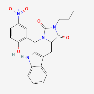 2-butyl-5-(2-hydroxy-5-nitrophenyl)-5,6,11,11a-tetrahydro-1H-imidazo[1',5':1,6]pyrido[3,4-b]indole-1,3(2H)-dione