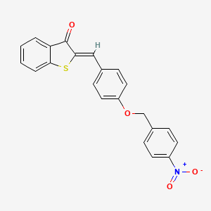 molecular formula C22H15NO4S B5179535 2-{4-[(4-nitrobenzyl)oxy]benzylidene}-1-benzothiophen-3(2H)-one 