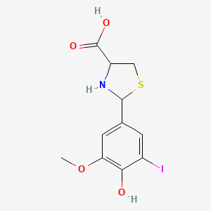 molecular formula C11H12INO4S B5179617 2-(4-hydroxy-3-iodo-5-methoxyphenyl)-1,3-thiazolidine-4-carboxylic acid 