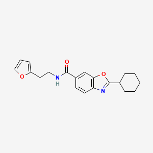 molecular formula C20H22N2O3 B5179635 2-cyclohexyl-N-[2-(2-furyl)ethyl]-1,3-benzoxazole-6-carboxamide 
