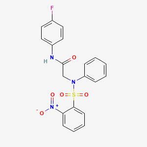 molecular formula C20H16FN3O5S B5179659 N~1~-(4-fluorophenyl)-N~2~-[(2-nitrophenyl)sulfonyl]-N~2~-phenylglycinamide 