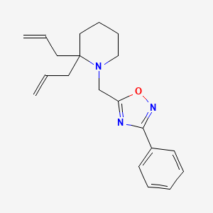 molecular formula C20H25N3O B5179680 2,2-diallyl-1-[(3-phenyl-1,2,4-oxadiazol-5-yl)methyl]piperidine 