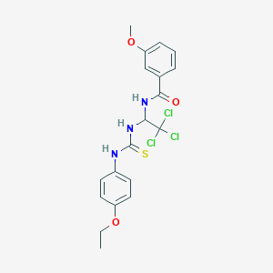 molecular formula C19H20Cl3N3O3S B5179684 3-methoxy-N-[2,2,2-trichloro-1-({[(4-ethoxyphenyl)amino]carbonothioyl}amino)ethyl]benzamide CAS No. 303106-71-0