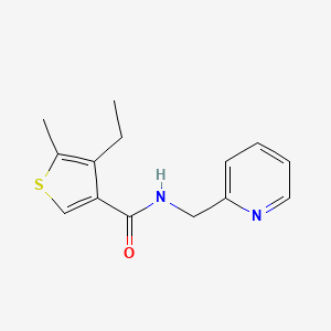 molecular formula C14H16N2OS B5179692 4-ethyl-5-methyl-N-(2-pyridinylmethyl)-3-thiophenecarboxamide 