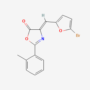 molecular formula C15H10BrNO3 B5179715 4-[(5-bromo-2-furyl)methylene]-2-(2-methylphenyl)-1,3-oxazol-5(4H)-one 