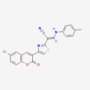 2-[4-(6-bromo-2-oxo-2H-chromen-3-yl)-1,3-thiazol-2-yl]-3-[(4-methylphenyl)amino]acrylonitrile