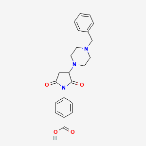 molecular formula C22H23N3O4 B5179738 4-[3-(4-benzyl-1-piperazinyl)-2,5-dioxo-1-pyrrolidinyl]benzoic acid 