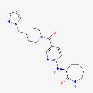 molecular formula C21H28N6O2 B5179748 (3S)-3-[(5-{[4-(1H-pyrazol-1-ylmethyl)-1-piperidinyl]carbonyl}-2-pyridinyl)amino]-2-azepanone 