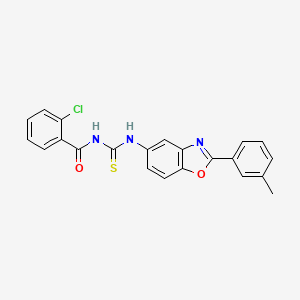 molecular formula C22H16ClN3O2S B5179764 2-chloro-N-({[2-(3-methylphenyl)-1,3-benzoxazol-5-yl]amino}carbonothioyl)benzamide 