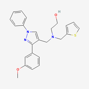 molecular formula C24H25N3O2S B5179802 2-[{[3-(3-methoxyphenyl)-1-phenyl-1H-pyrazol-4-yl]methyl}(2-thienylmethyl)amino]ethanol 