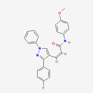 molecular formula C25H20FN3O2 B5179834 3-[3-(4-fluorophenyl)-1-phenyl-1H-pyrazol-4-yl]-N-(4-methoxyphenyl)acrylamide 