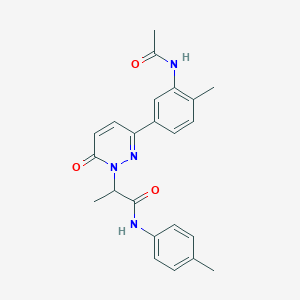 molecular formula C23H24N4O3 B5179869 2-[3-[3-(acetylamino)-4-methylphenyl]-6-oxo-1(6H)-pyridazinyl]-N-(4-methylphenyl)propanamide 