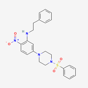 molecular formula C24H26N4O4S B5179877 2-nitro-N-(2-phenylethyl)-5-[4-(phenylsulfonyl)-1-piperazinyl]aniline 