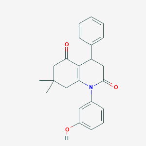 molecular formula C23H23NO3 B5179904 1-(3-hydroxyphenyl)-7,7-dimethyl-4-phenyl-4,6,7,8-tetrahydro-2,5(1H,3H)-quinolinedione 