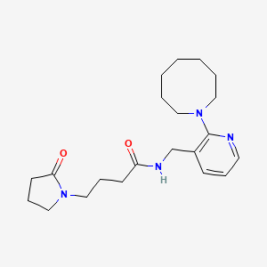 molecular formula C21H32N4O2 B5179914 N-{[2-(1-azocanyl)-3-pyridinyl]methyl}-4-(2-oxo-1-pyrrolidinyl)butanamide 