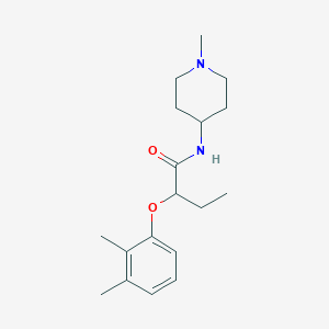 molecular formula C18H28N2O2 B5179932 2-(2,3-dimethylphenoxy)-N-(1-methyl-4-piperidinyl)butanamide 