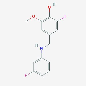 molecular formula C14H13FINO2 B5179935 4-{[(3-fluorophenyl)amino]methyl}-2-iodo-6-methoxyphenol 