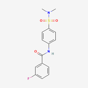 molecular formula C15H15FN2O3S B5179966 N-{4-[(dimethylamino)sulfonyl]phenyl}-3-fluorobenzamide 