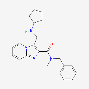 molecular formula C22H26N4O B5179981 N-benzyl-3-[(cyclopentylamino)methyl]-N-methylimidazo[1,2-a]pyridine-2-carboxamide 
